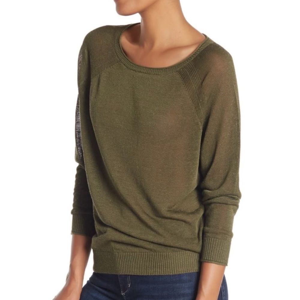 J. Crew Dark Olive Green Women's Crew Neck Sweater